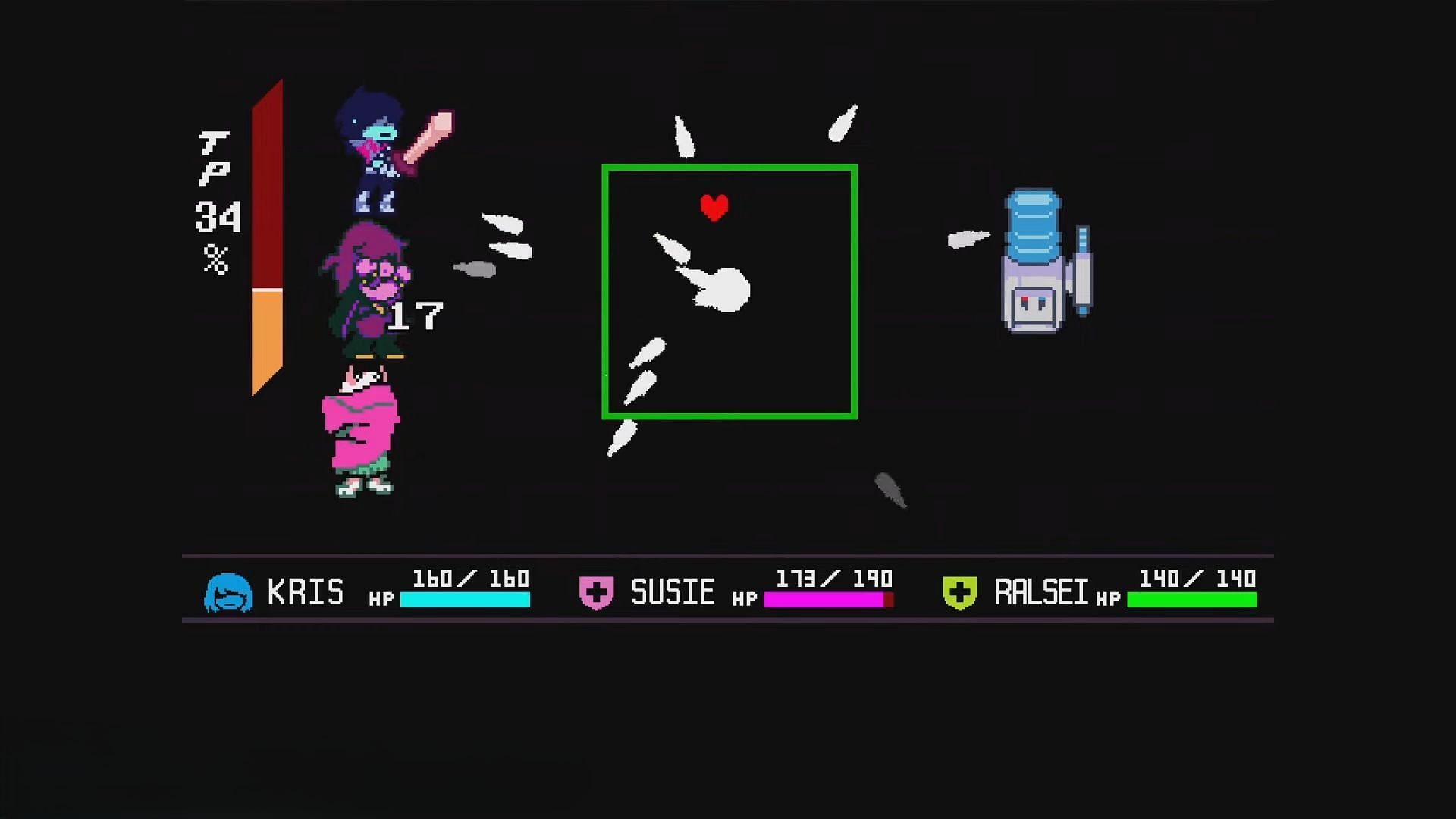 Duel with the Watercooler boss in Deltarune (Image via Toby Fox)